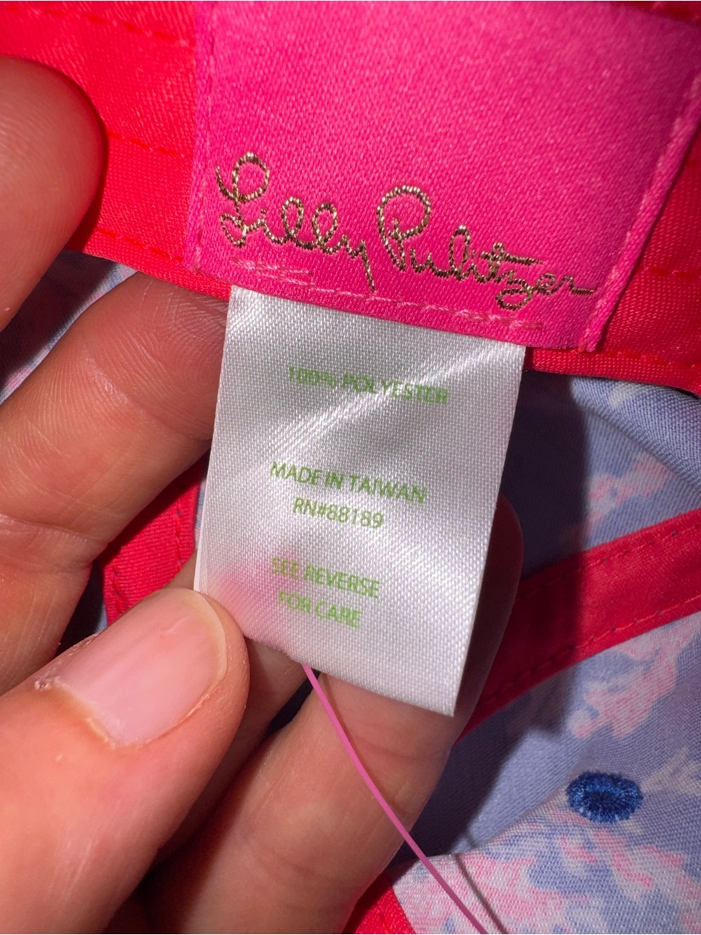 New Lilly Pulitzer Run Around Borealis Blue Coral Swim On Over Baseball Cap - Picture 7 of 7